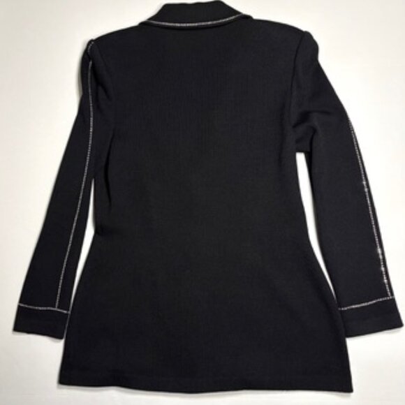 St. John Evening 3-Piece Black Pantsuit w/ Rhinestone Trim – Size 4 - Picture 4 of 12